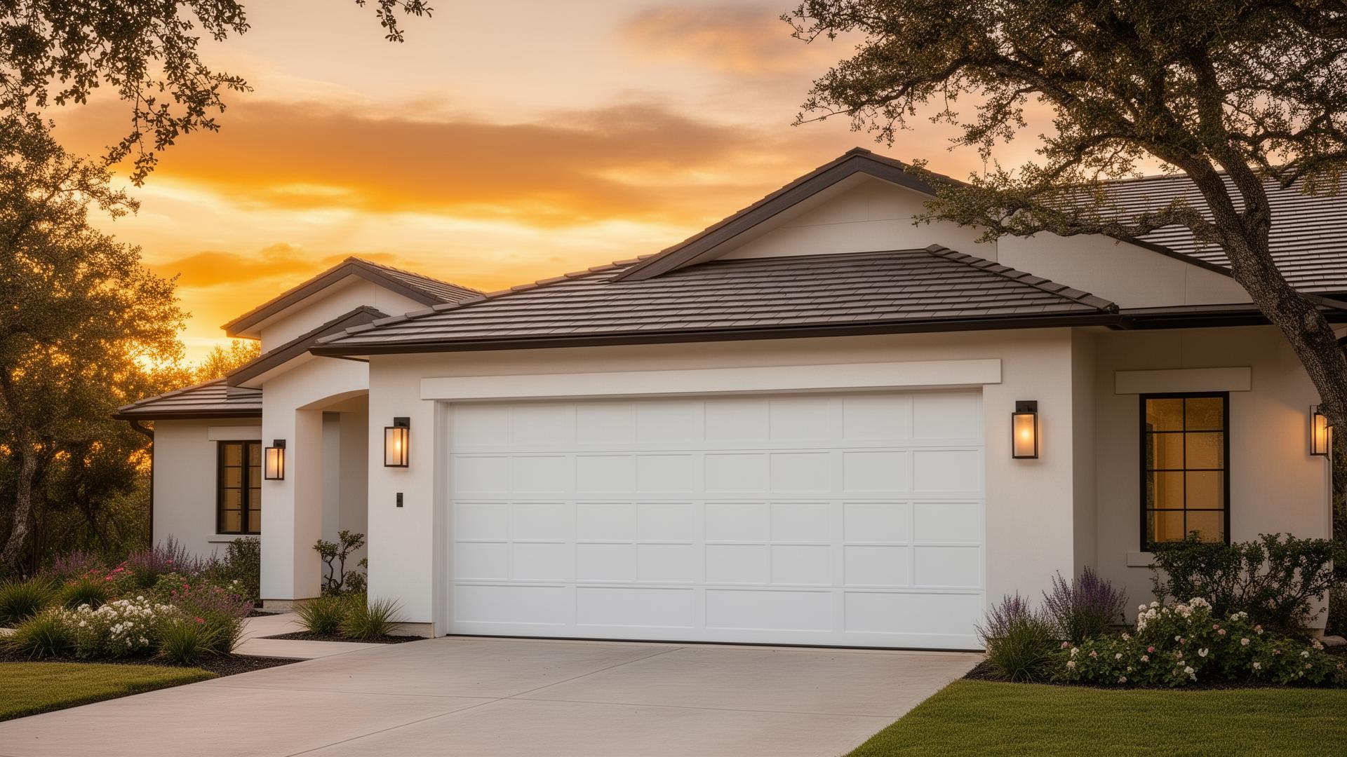 Modern garage door installation in Fischer, Texas